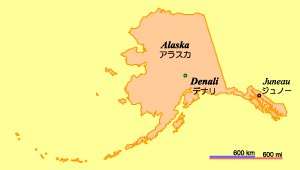 Location of Denali National Park and Preserve / fiEی̏ꏊ